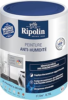 RIPOLIN - Peinture Anti-Humidit&eacute; Int&eacute;rieur - Haute Protection pour Murs Sujets aux Infiltrations d