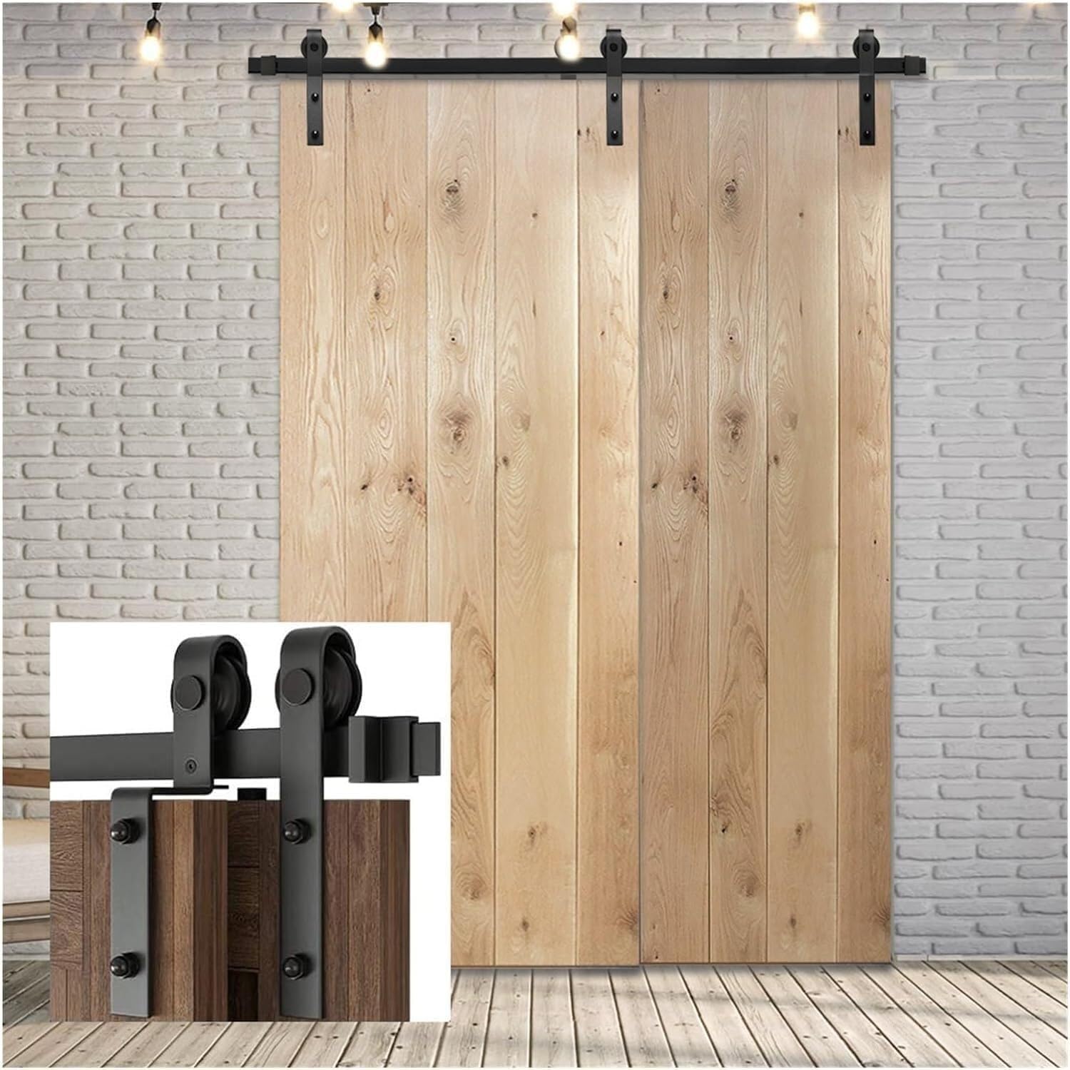 Kit de quincaillerie pour porte de grange coulissante idéal pour séparer un salon ou un placard