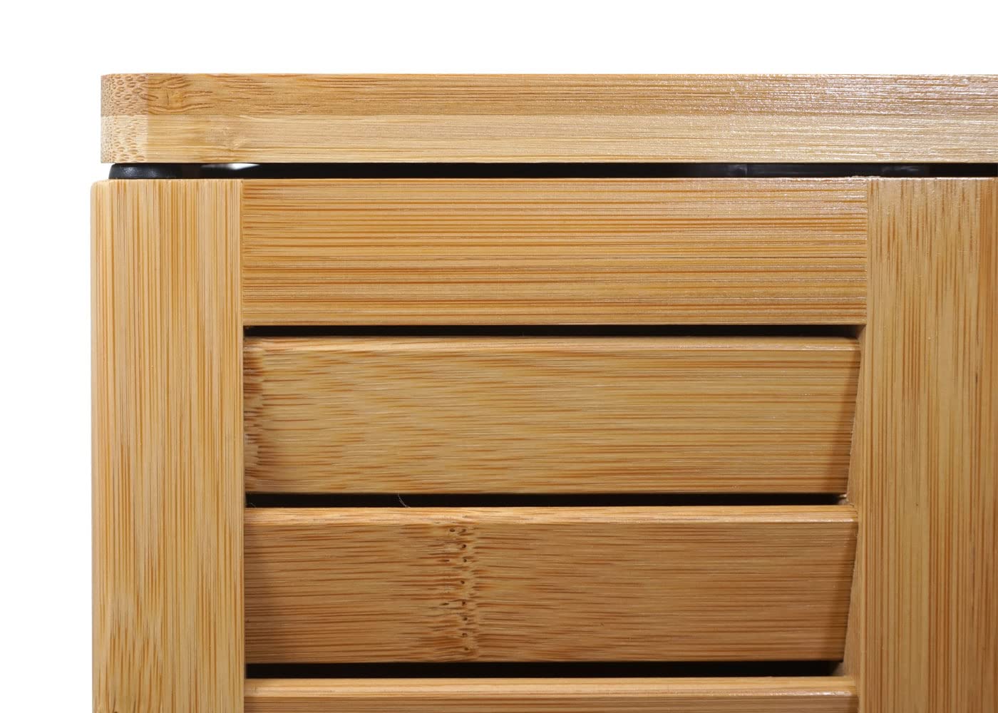 Mendler Szafka z lustrem HWC-B18AM, szafka z lustrem łazienkowym, szafka wisząca, 3 półki, 3 drzwi, lustro bambusowe, 60 x 60 x 15 cm