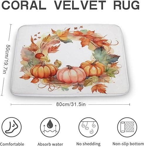 Miniatura 3 de Tapetes de baño de otoño de Acción de Gracias, diseño de hojas de arce, lavables a máquina, alfombra de piso de Halloween, cubierta lavable,