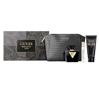 Guess Seductive Noir by Guess for Women - 4 Pc Gift Set 2.5oz EDT Spray, 0.5oz EDT Spray, 3.4oz Body Lotion, Pouch