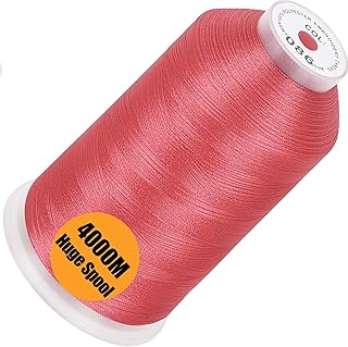 New brothread - Single Huge Spool 4000M Each Polyester Embroidery Machine Thread 40WT for Commercial and Domestic Machines - Deep Rose - Buy now