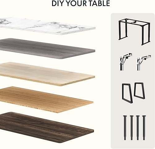 Miniatura 7 de FLEXISPOT Escritorio de 55 x 28 pulgadas, escritorio de 1 pulgada de grosor ajustable en altura ajustable, tablero de nogal negro (55 pulgadas,