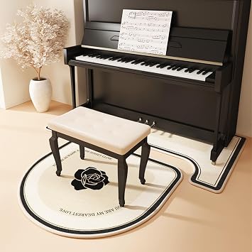 Rug Soundproof Rug for Piano, Piano Carpet for Upright Pianos, Piano Rug, Anti-Slip, Moisture-Proof, 6mm Sound Dampening Rug Sound Absorbing Rug, Soundproof Rug PadsRugosa Rose