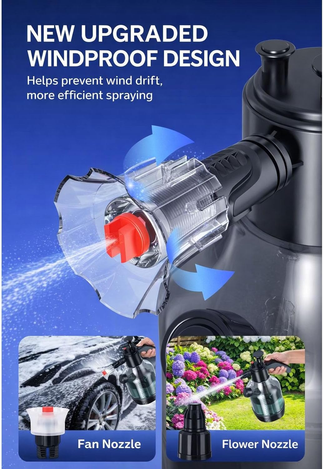 Foam Sprayer for BYD Song Pro 2024 2025 2026, 3L Pump Sprayer for Car Detailing Snow Foam Hand Pump Sprayer with 2 Nozzles for Car Wash Home Garden