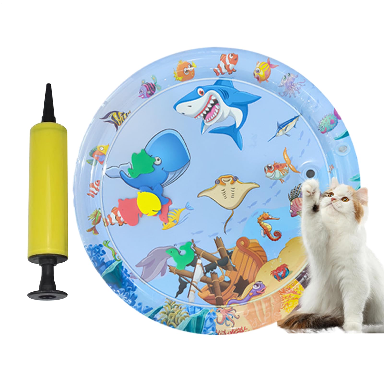 Tapis d'eau pour chat durable avec motif animal en vinyle renforcé