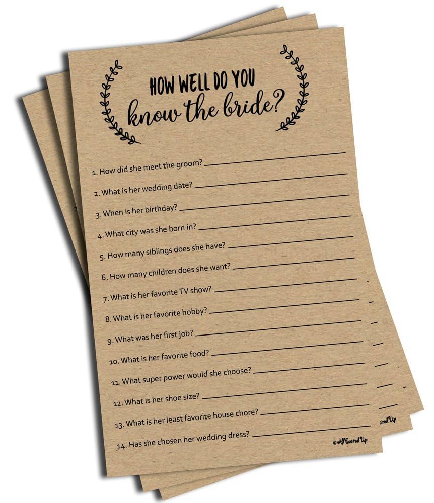 amazon-com-how-well-do-you-know-the-bride-kraft-50-sheets-rustic-bridal-wedding-shower-or-bachelorette-party-game-who-knows-the-bride-best-couples-guessing-question-pack-engagement-large-sheet for How Well Do You Know The Bride Free Printable Amazon.com : How Well Do You Know The Bride - Kraft (50-Sheets) Rustic Bridal Wedding Shower or Bachelorette Party Game, Who Knows The Bride Best Couples Guessing Question Pack Engagement (Large Sheet for How Well Do You Know The Bride Free Printable