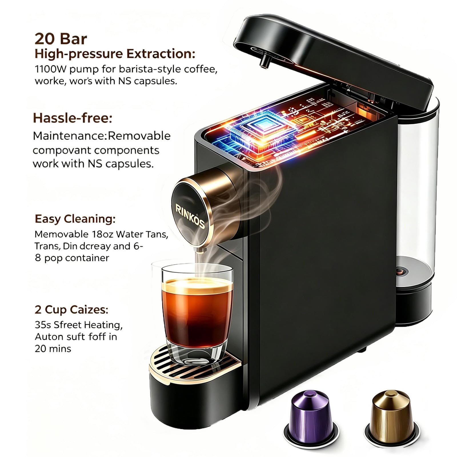 Amazon.com: Rinkos Espresso Machine Compatible with Nespresso