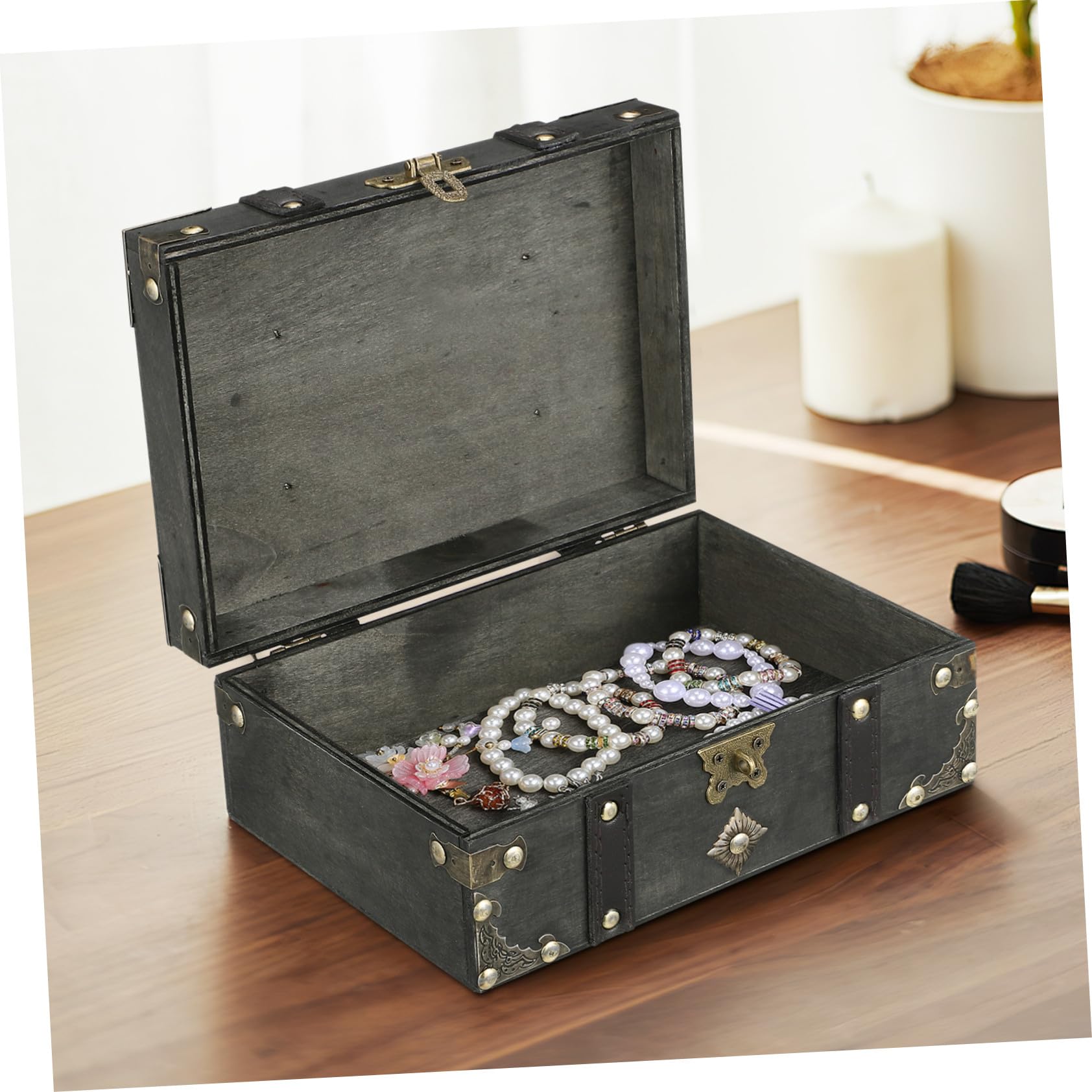 BESTYASH Schmuckschatulle Mit Schloss Vintage-aufbewahrungsbox Für Damen Dekorative Schmuckdose Mit Zahlenschloss Kleine Vintage-schmuckkästchen Für Halsketten Ringe Und Armbänder