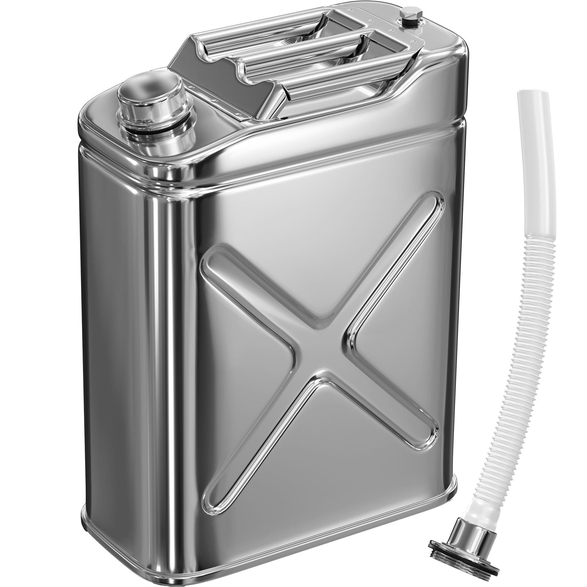 Tomum Silver Stainless Steel Water Container For Camping - 5 Gallon Hydration Metal Tank Jug - Heavy Duty Durable Portable Water Storage Can For Camping Outdoors