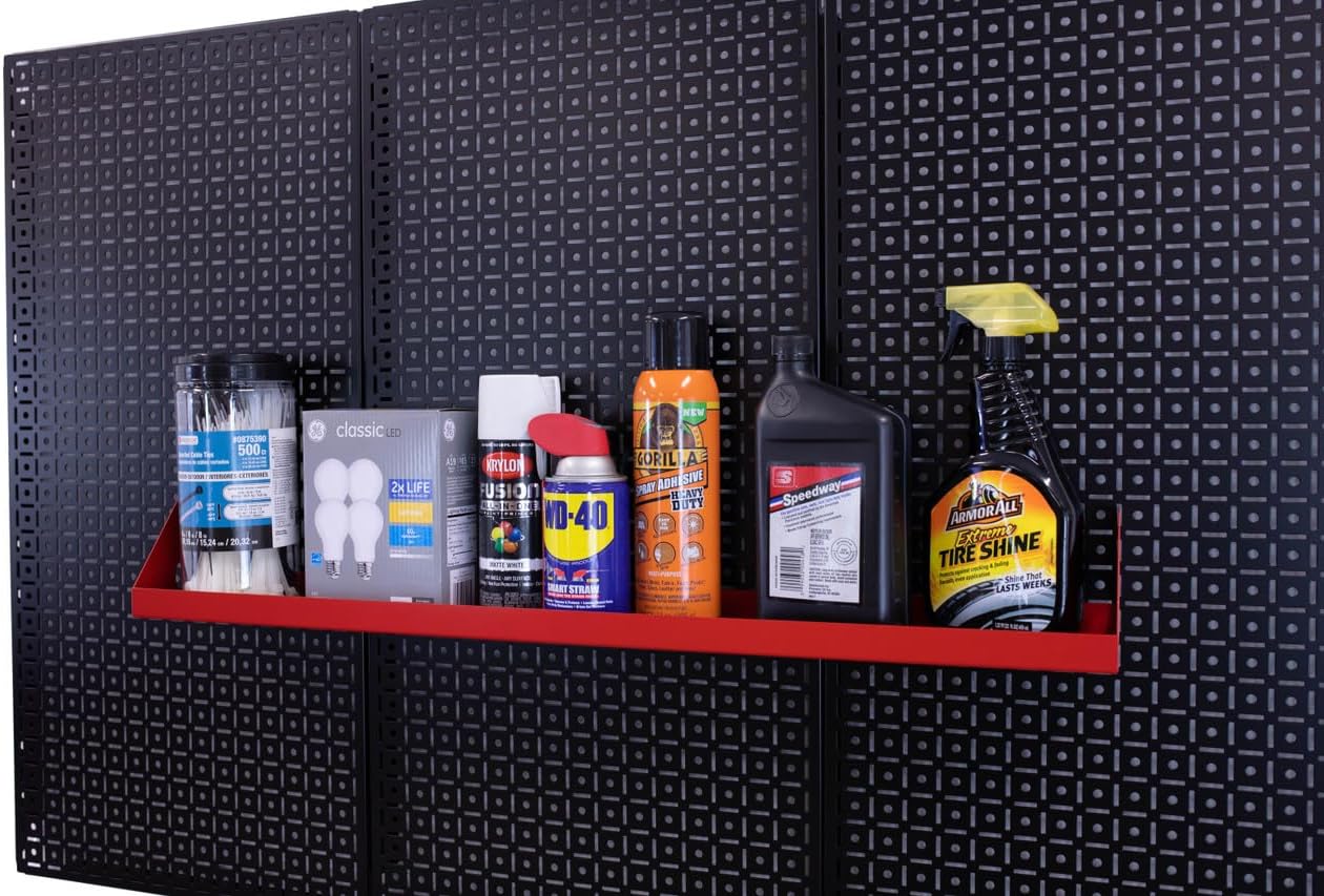 OmniWall 4"x32" Impact Shelf for Wall Storage On The Metal Pegboard System