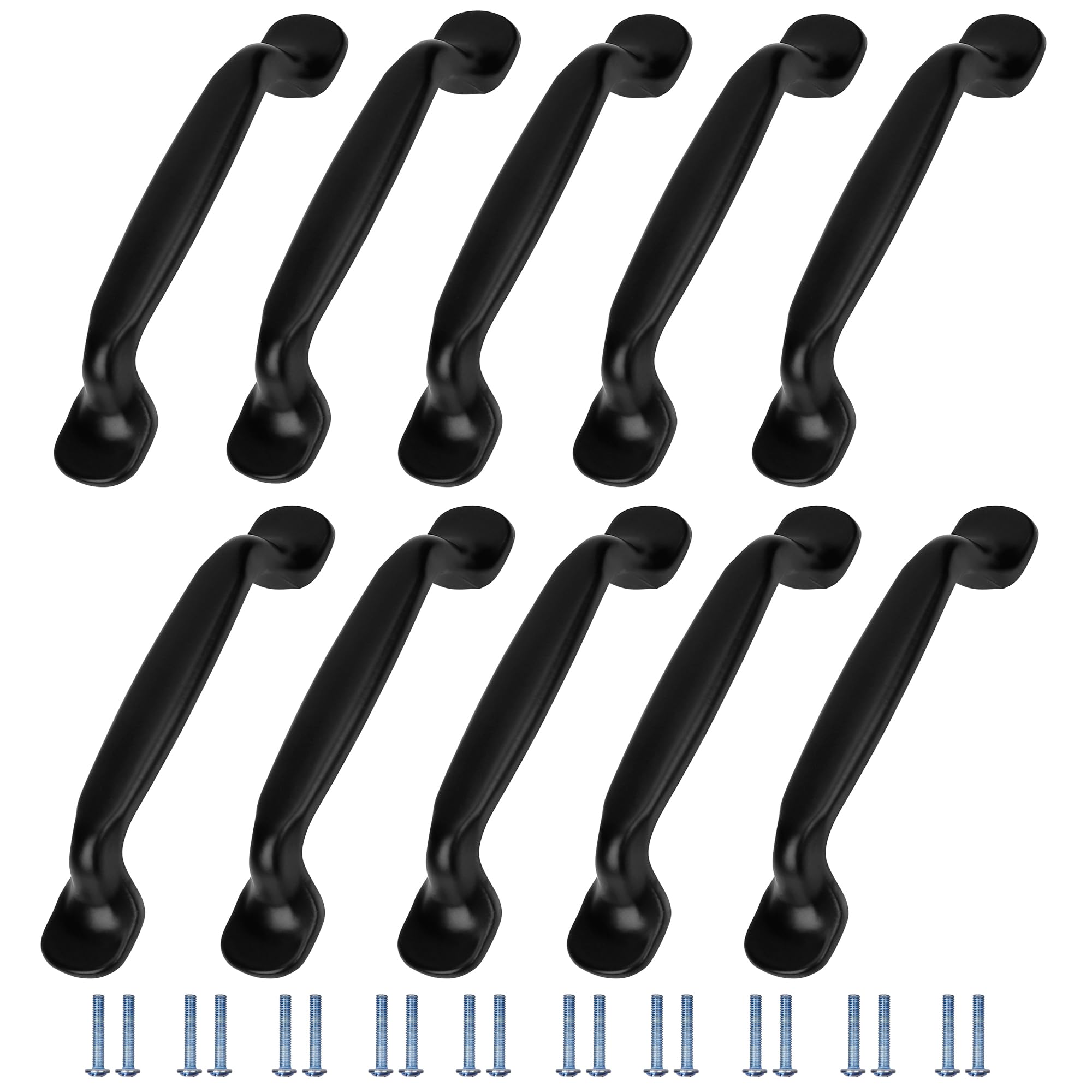 Tiradores Cocina Armarios Negro 10 Piezas 96mm Tiradores de Mueble Arco de Aleación Aluminiocon con Tornillos para Puerta de Armario Cajones