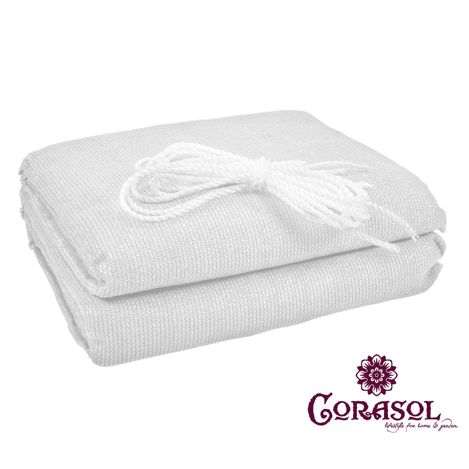 Corasol Premium Sonnensegel 3,6x3,6 M – Weiß, Quadratisch, UV-Schutz Bis 90%