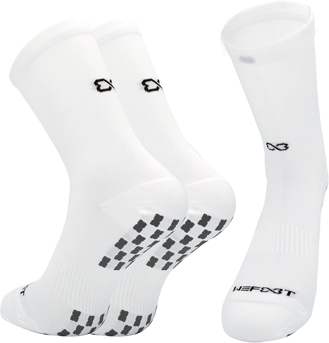 WE FOOT Dual Grip PLUS Lite Crew Sports Socks Anti-Slip Socks Men Women Soccer Football Futsal Basketball Tennis Pickleball