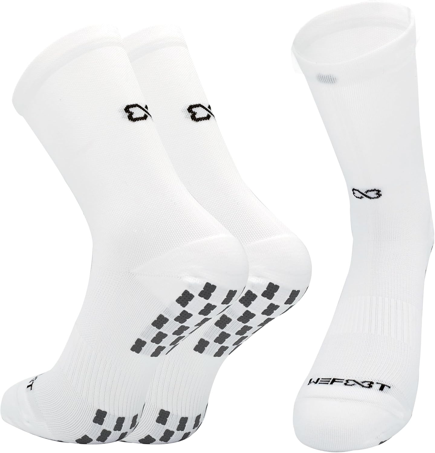 WE FOOT Dual Grip PLUS Lite Crew Sports Socks Anti-Slip Socks Men Women Soccer Football Futsal Basketball Tennis Pickleball