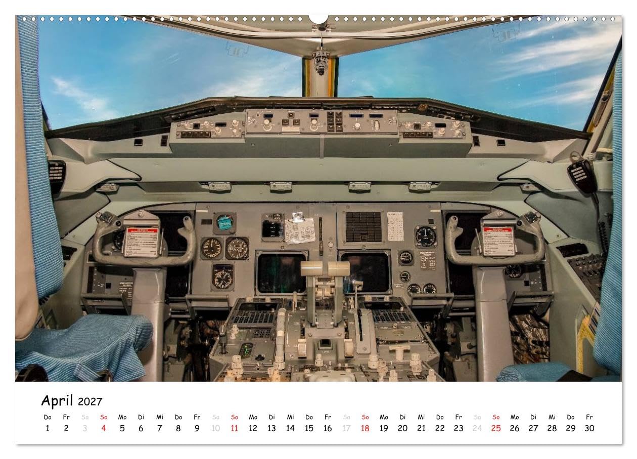 CALVENDO - Flight deck - das Büro (hochwertiger Premium Wandkalender 2027 DIN A2 quer), Kunstdruck in Hochglanz: Entdecken Sie die Flight deck von klassischen und modernen Flugzeuge und Helikopter in