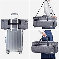 Vista 6 de HOMEST Estuche de transporte de doble capa con bolsillo para tapete para Cricut Maker 4, Explore 4, múltiples bolsillos frontales para accesorios