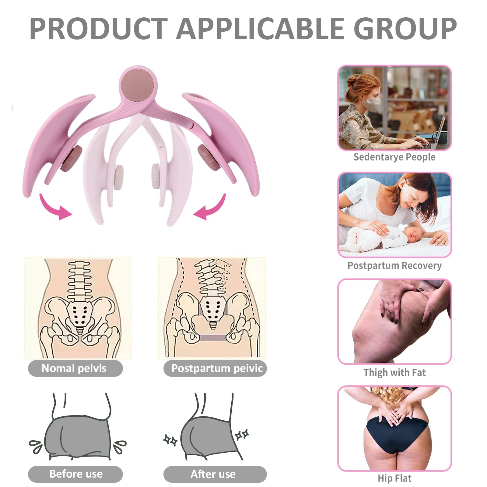 Hip Trainer,Allenatore per Muscoli del Pavimento Pelvico,Attrezzo Per Glutei Multifunzionale,Attrezzo Interno Coscia,Palestra Casa Glutei e Gambe.