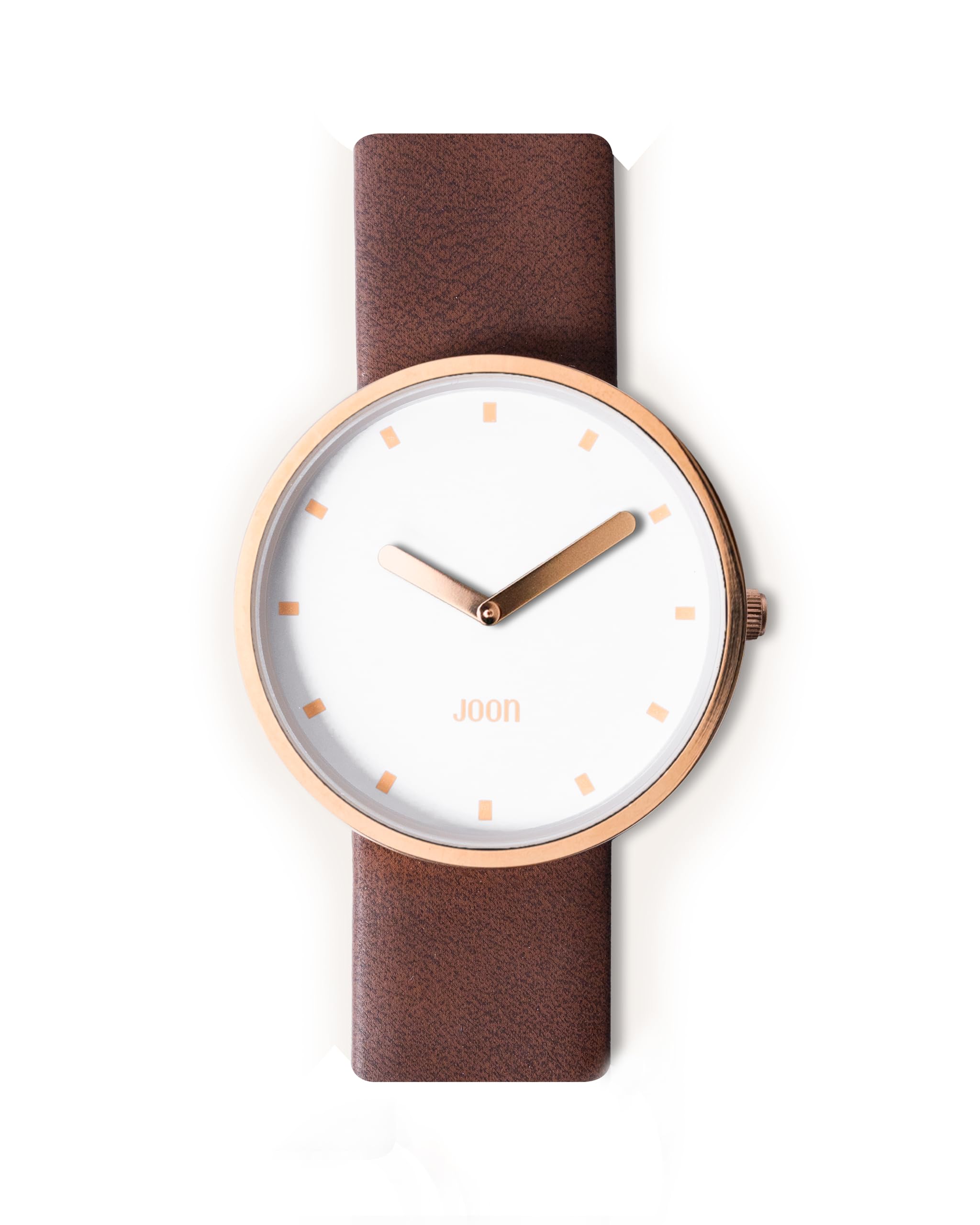 JOON Wrist Watch Mocha - Rose Gold Bezel with Frost White Dial and Coffee Brown, Vegan Leather Strap, Japanese Quartz Movement, Unisex Urban Watch (B0D45KV8FS) Amazon Price History, Amazon Price Tracker