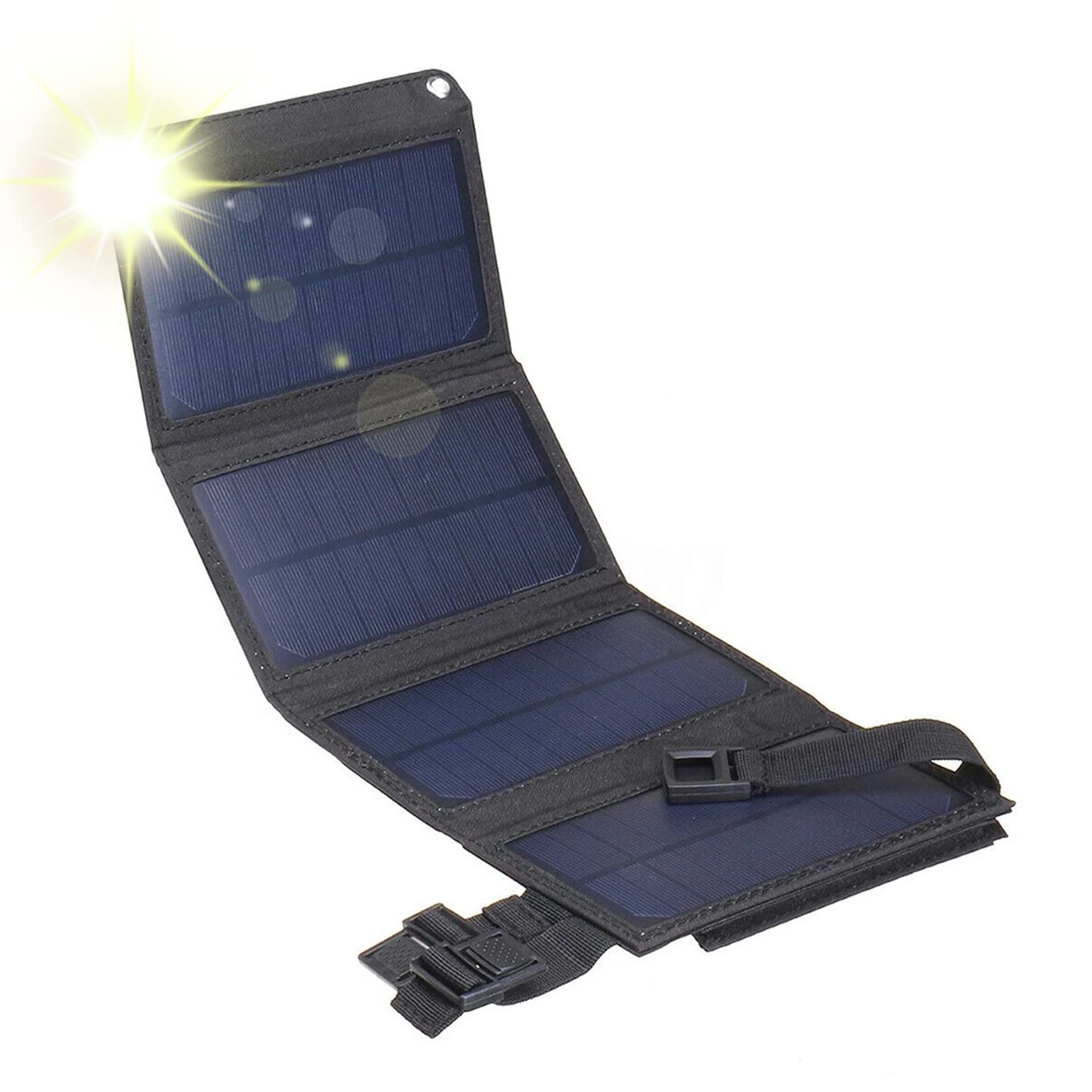 JIONET Flexible Foldable Solar Panel 5V High Efficience Solar Battery Charger 20W Solar Phone Charger for Travel Phone PC (Color : Black)