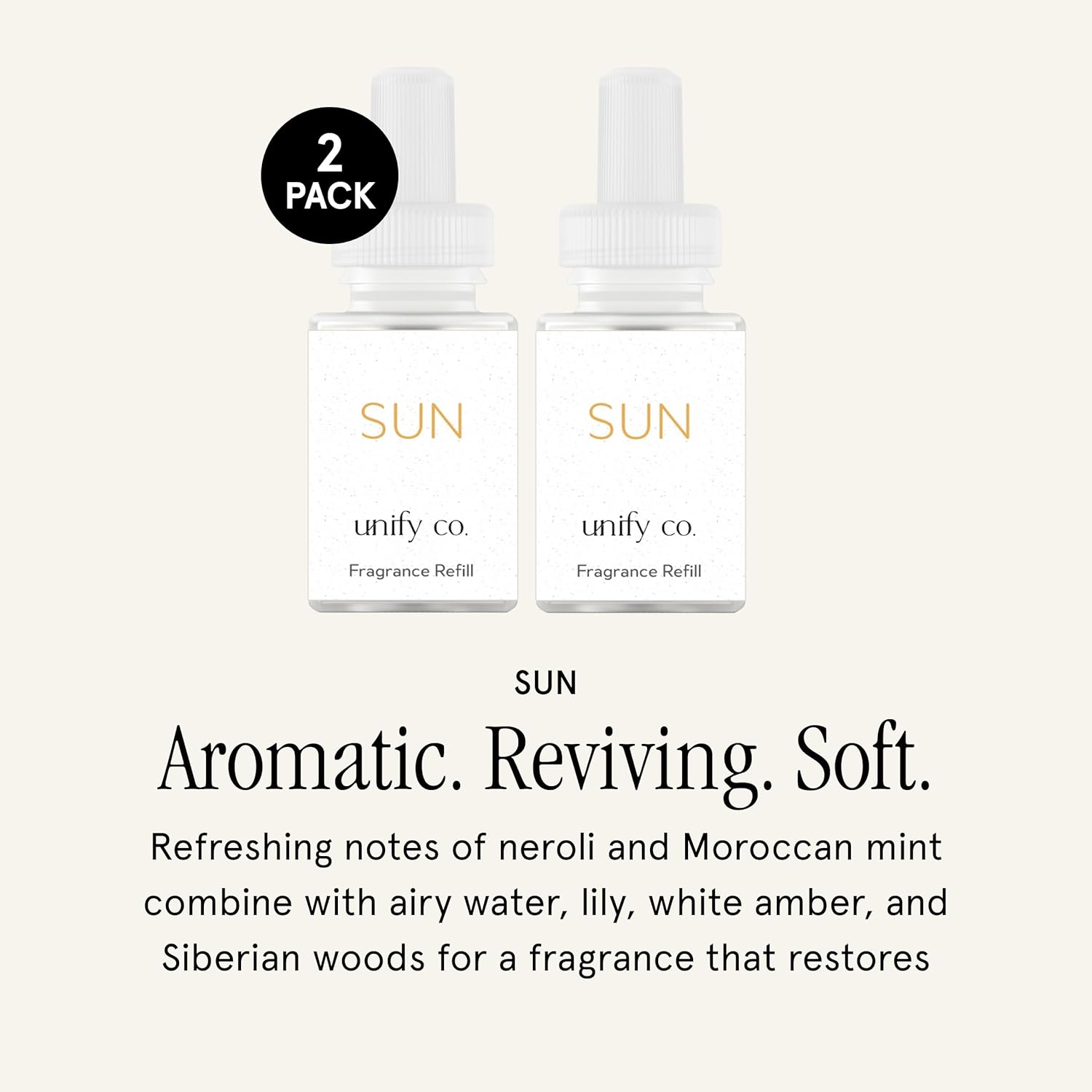 Pura & Unify Co. Home Scent Refill - Smart Home Air Diffuser - Up to 120-Hours of Luxury Fragrance per Refill - Spring & Summer Fragrance - 2 Pack, Sun - Image 2