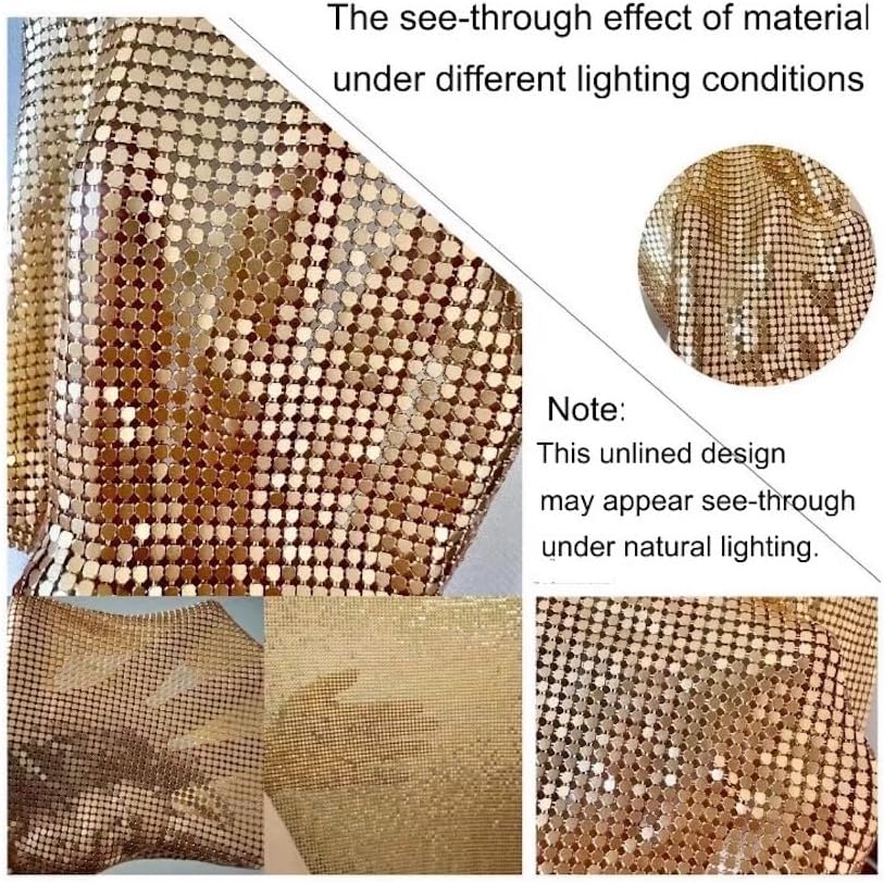 Gold Sexy Tops for Women Sparkly Deep V Neck Crop Tank Tops Cami Body Chain Top - Image 5