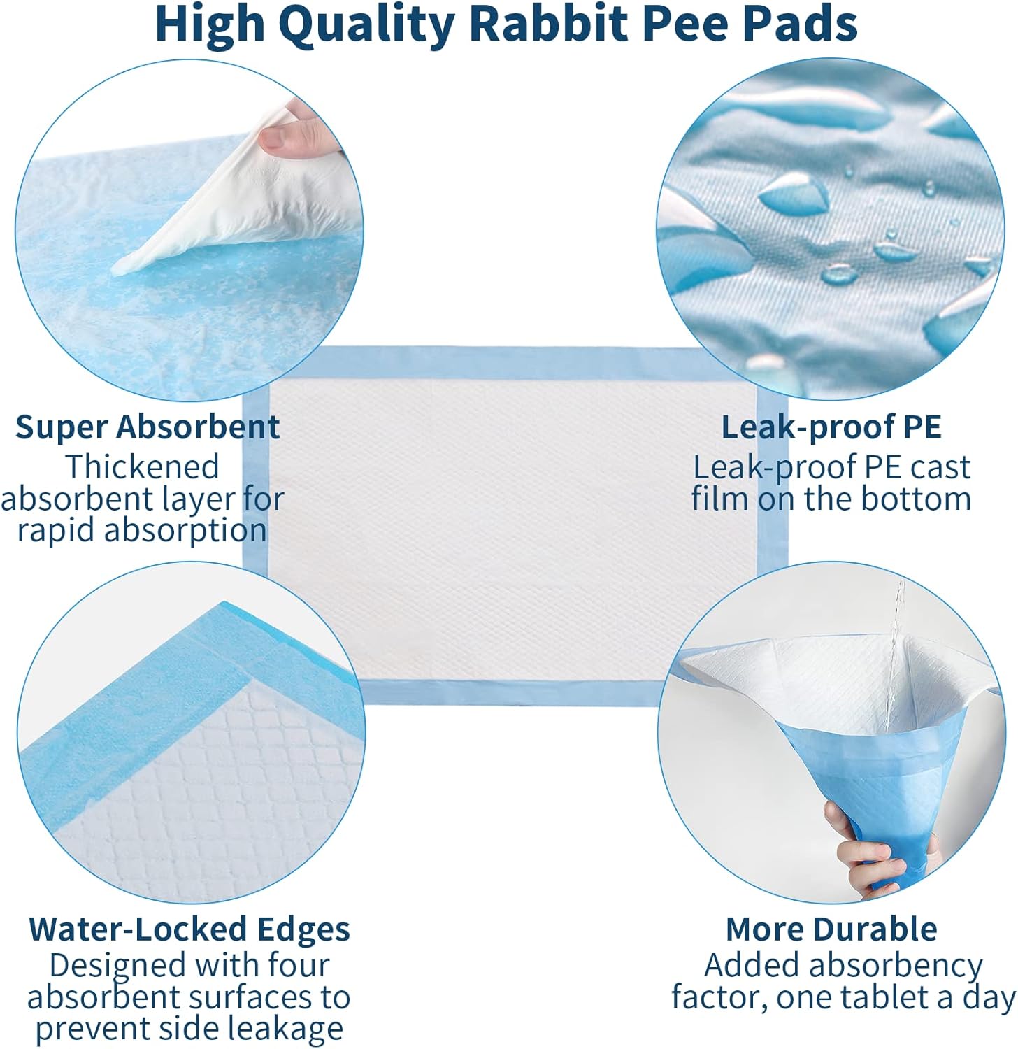 Rabbit Pee Pads Disposable Ca Liners Leak-Proof Super Absorbent