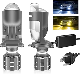 FENIKSO 140W H4 LED Lens (2x 140W, 120,000 Lumen, 6000K Cool White, 3000K Warm White, Universal Fit)