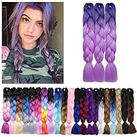 Vista 118 de Benehair 1 paquete de 1 paquete de extensiones de cabello trenzado de 24 pulgadas, extensiones de cabello sintético de alta temperatura, extensiones
