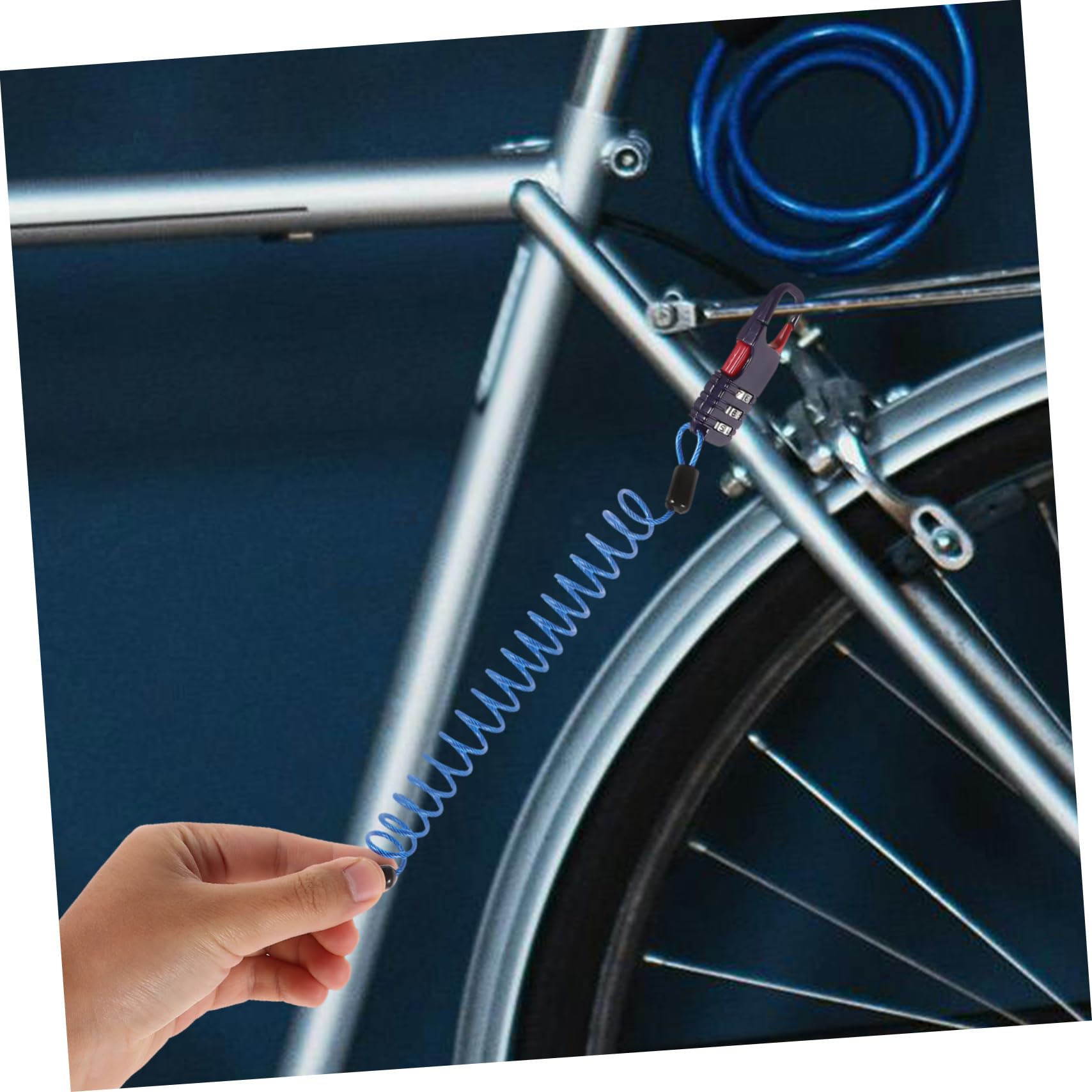 NULYLU Motorcycle Anti-Theft Lock Soft Cable Steel Chain with Password Bike Lock for Scooter Luggage Handlebar