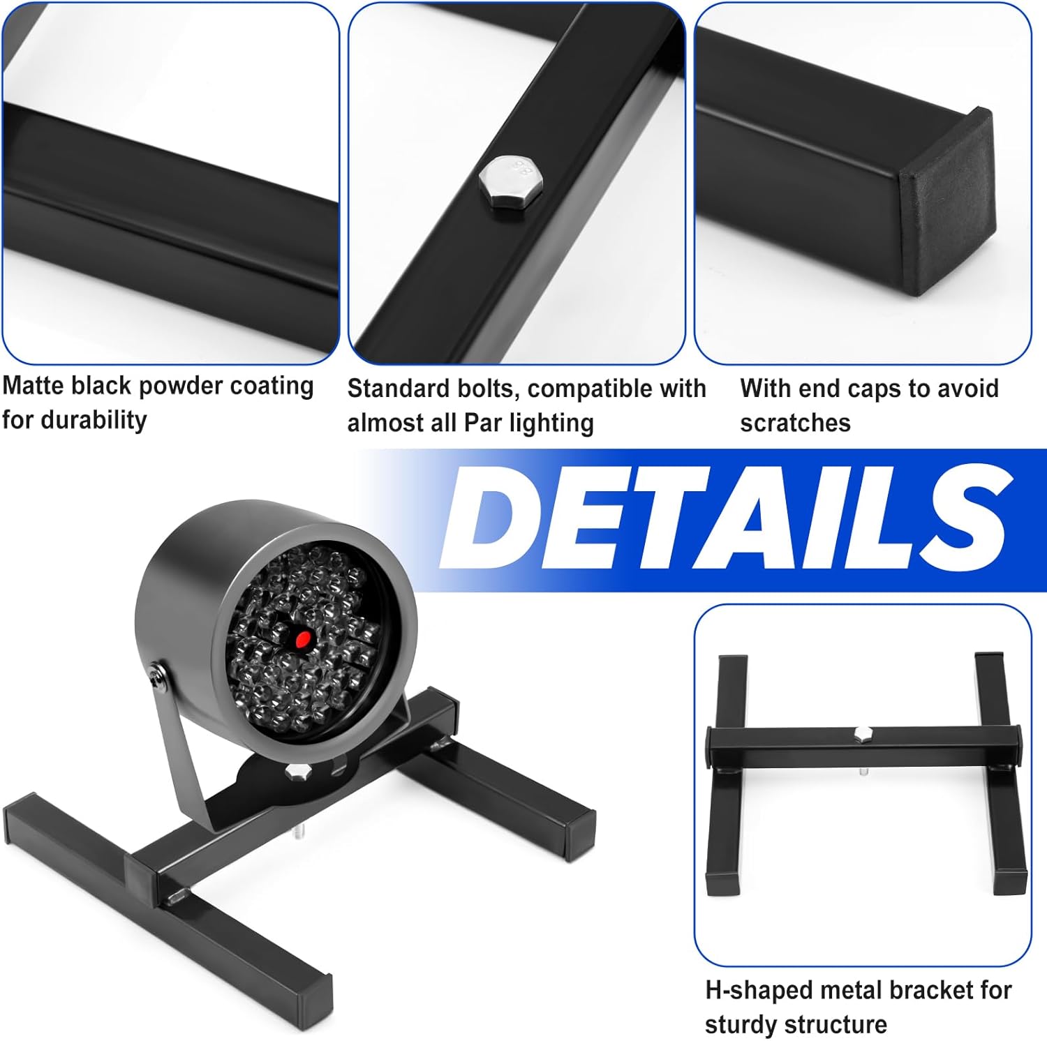 Tandefio 2 Pcs LED Par Can Floor Stand Pro DJ Lighting H Frame Par Light Mount Bracket Mount Holder