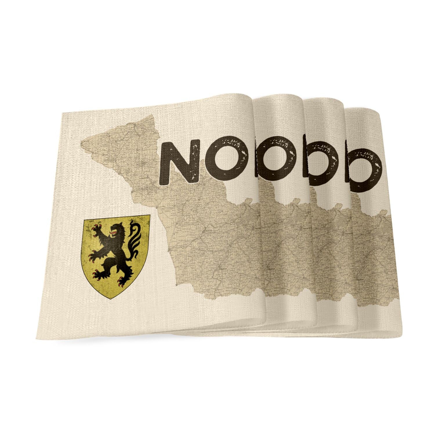 Sets de table en lin grand format carte de Lille et Nord Ch'ti