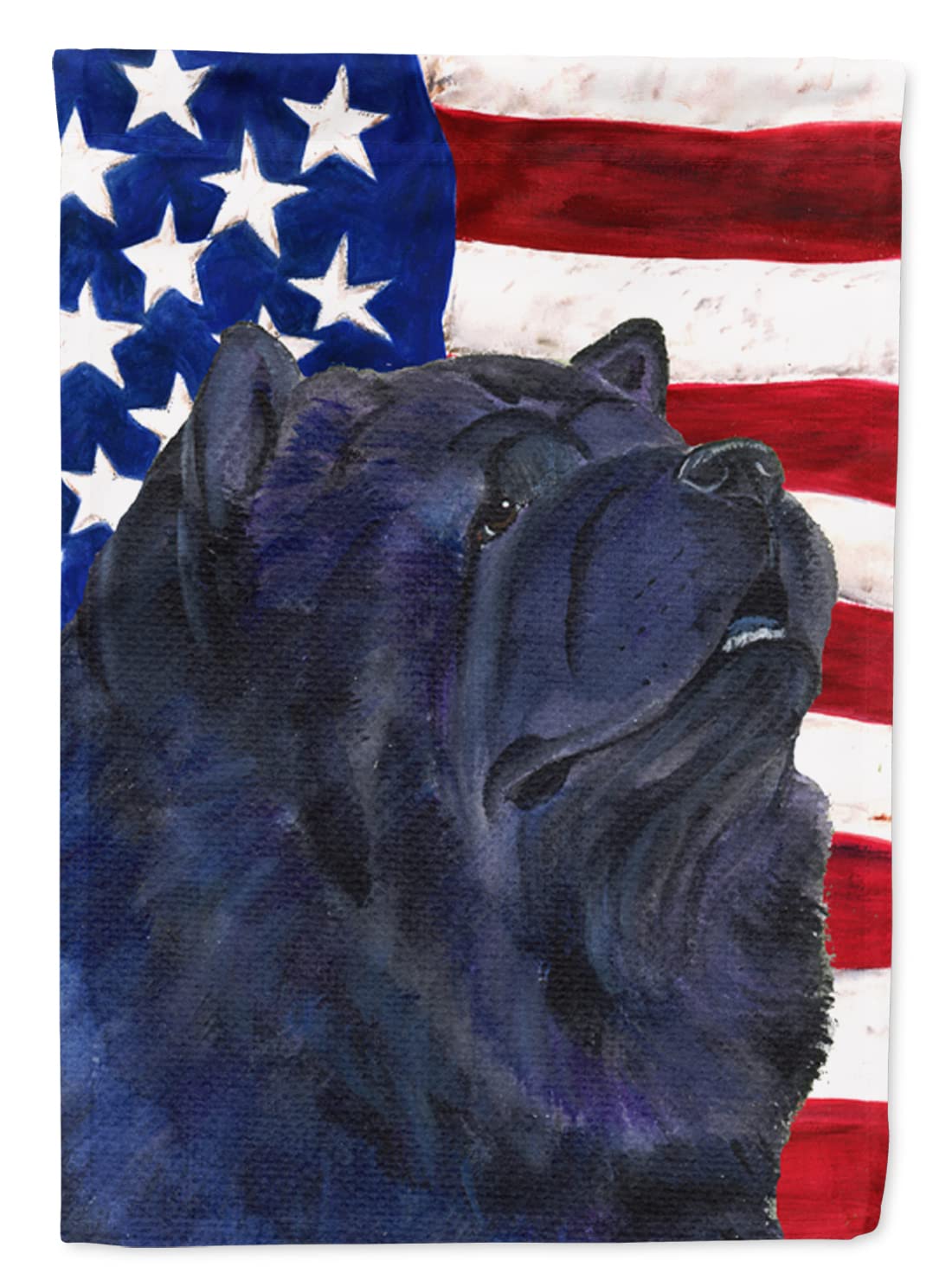 Drapeau Chow Chow USA anti-décoloration grand format en toile résistante pour façade et jardin