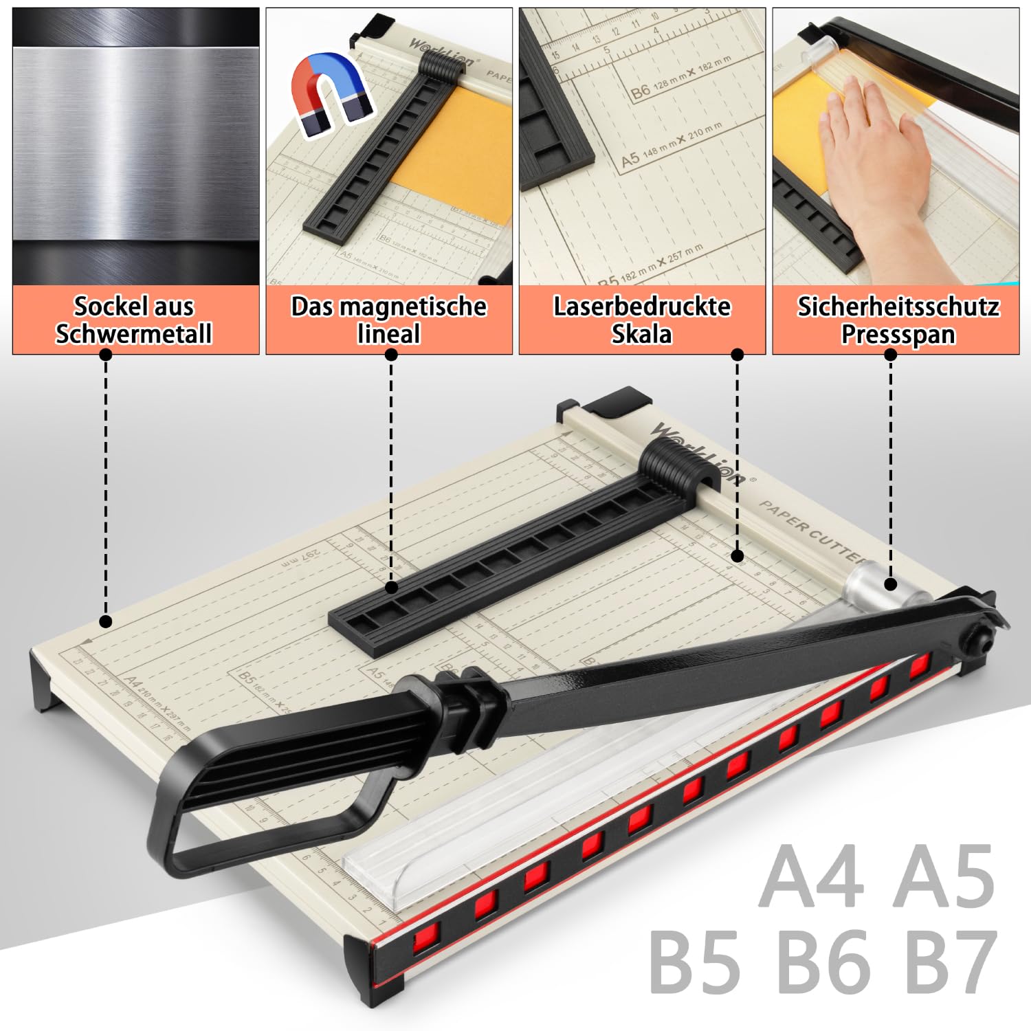 Voluker Taglierina Per Carta Professionale A4,Base Etallica,Taglierina - 2