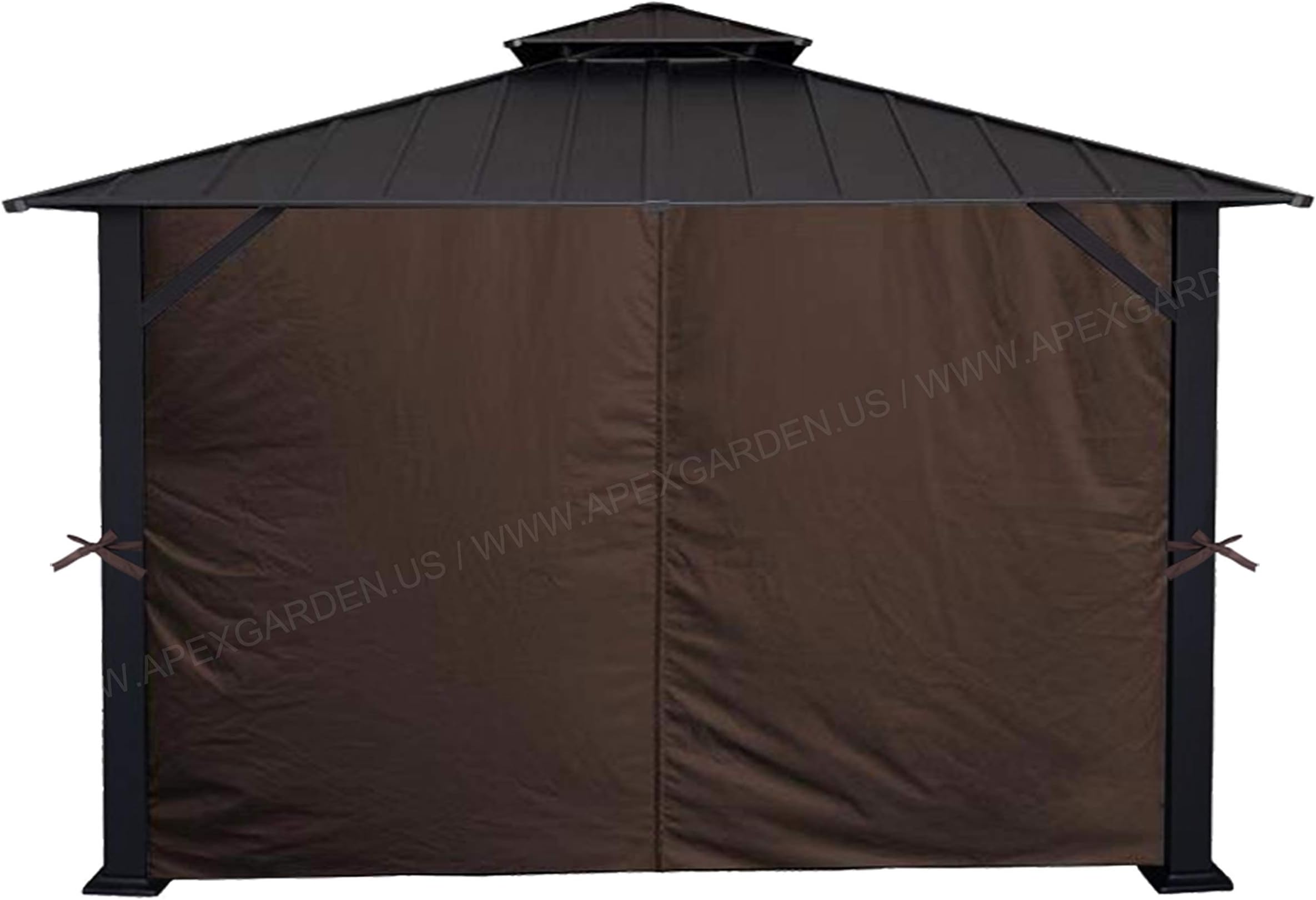Four-Side Privacy Curtain Set for 10-Ft x 12-Ft Gazebo (Brown)