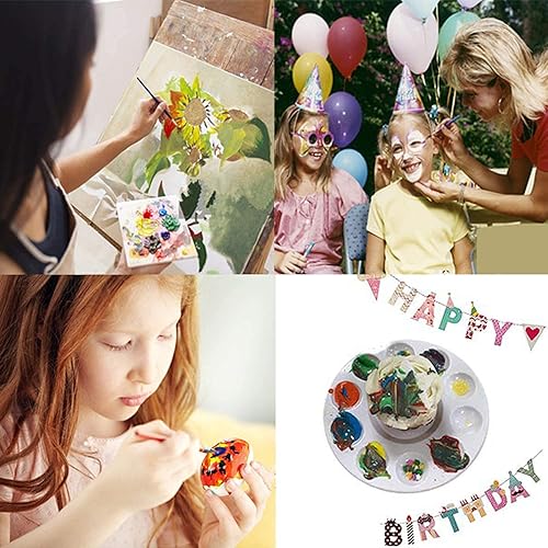 Miniatura 5 de Juego de 65 paletas de pinceles de pintura, 60 pinceles planos y redondos, 5 bandejas de pintura para manualidades de aula, pinceles pequeños a