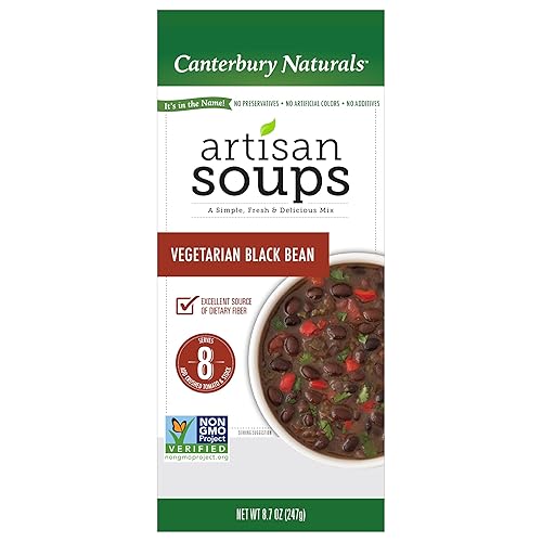 Miniatura 5 de Canterbury Naturals Mezcla de sopa artesanal, mezcla vegetariana de sopa de frijoles negros, sin OMG, hace 8 porciones, bolsa de 8.7 onzas (paquete