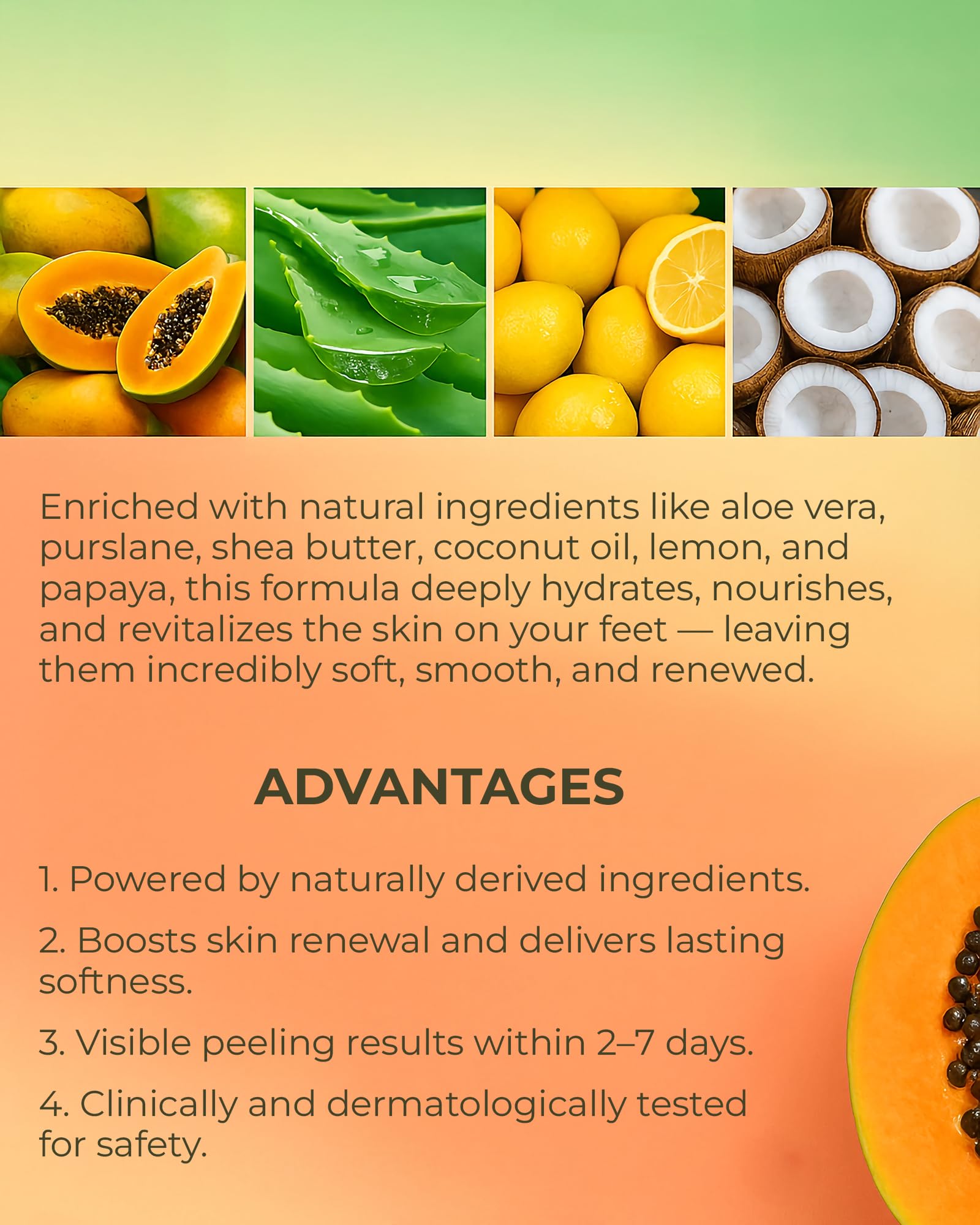 Exfoliating Foot Peel Mask for Hard Skin, Peel Socks, Baby Feet Treatment - Dermatologically Tested, 2 Pairs (Up to Size W8/M8.5 EU43)