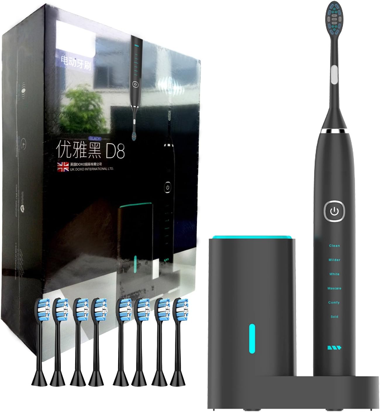 [2018 New Version]Electric Toothbrush with 6 Optional Modes, Self-Sterilizing Sonic Electric Toothbrush with Portable Travel Box - Smart Timer+Dentists Recommend & 7 Replacement Head