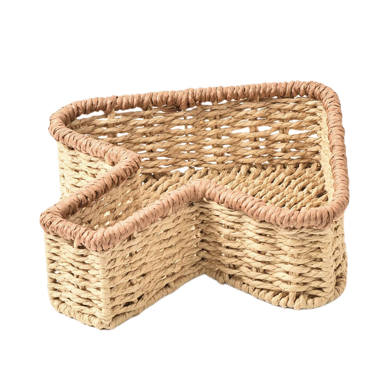 Xjdzineq Weave Paper Basket Woven Storage Bin for Dry Goods Textiles and Household Items Measures 30x31x8cm Breathable Woven Storage Bin