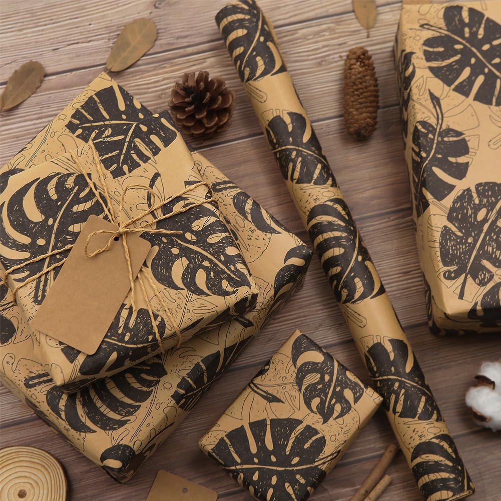 Monstera-Blatt-Geschenkpapier, Mini-Rolle, Kraftpapier,  Geburtstagsgeschenkpapier, 43,2 x 24,2 m, Hawaii-Dschungel, tropische  Pflanzen, Geschenkpapier mit Schnittlinie fr Babyparty, Weihnachten, Mann  : Amazon.de: Brobedarf & Schreibwaren