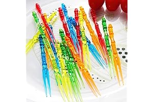 Paquete de 200 tenedores de plástico desechables para frutas, tenedores de cóctel,...