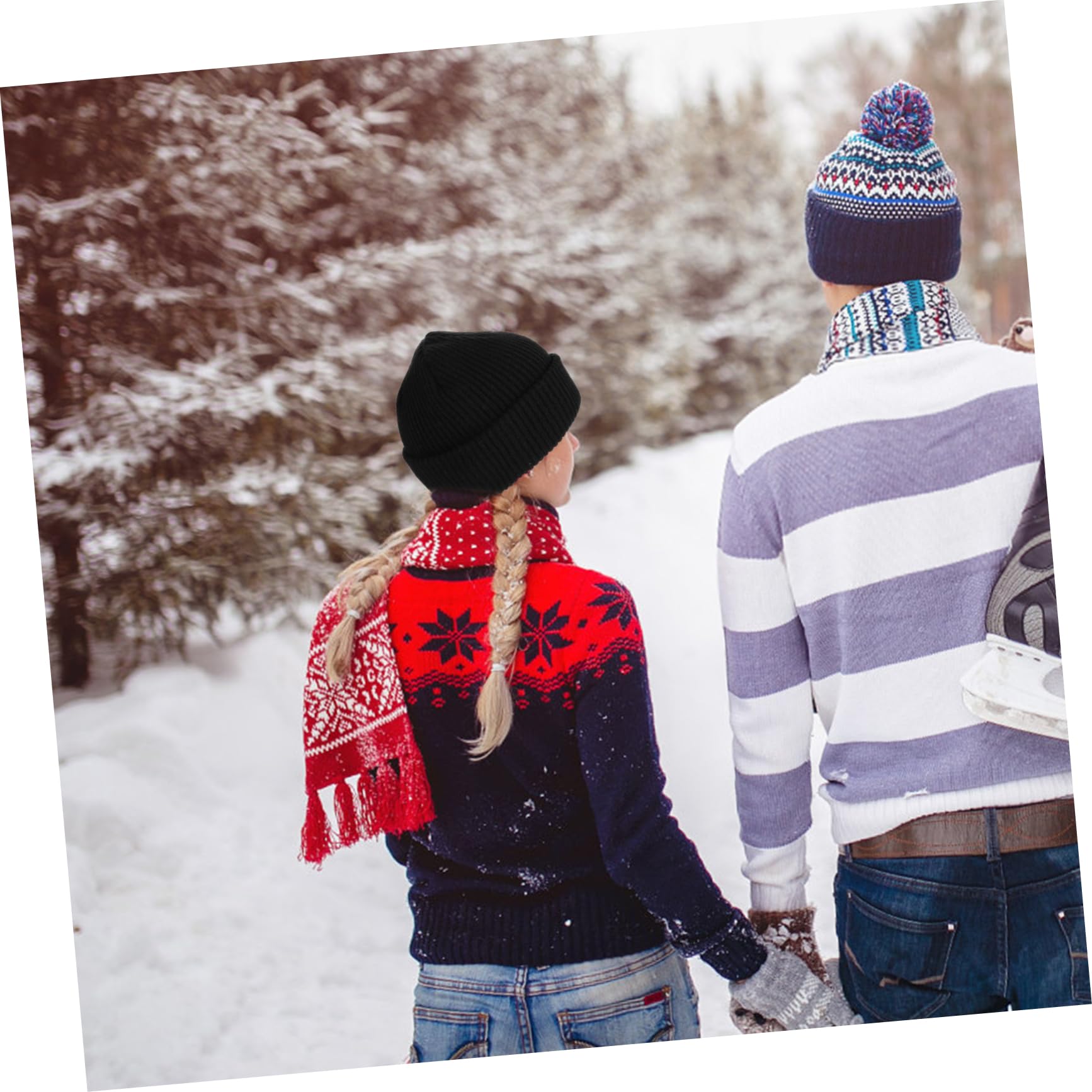 Holibanna Herbst Winter Warm Gestrickt Wallaroo Beanie-mützen Für Männer Kappe Thermik Jacken Kältebeständiger Hut Mütze Für Frauen Strickmützen Mützen Für Damen Acryl