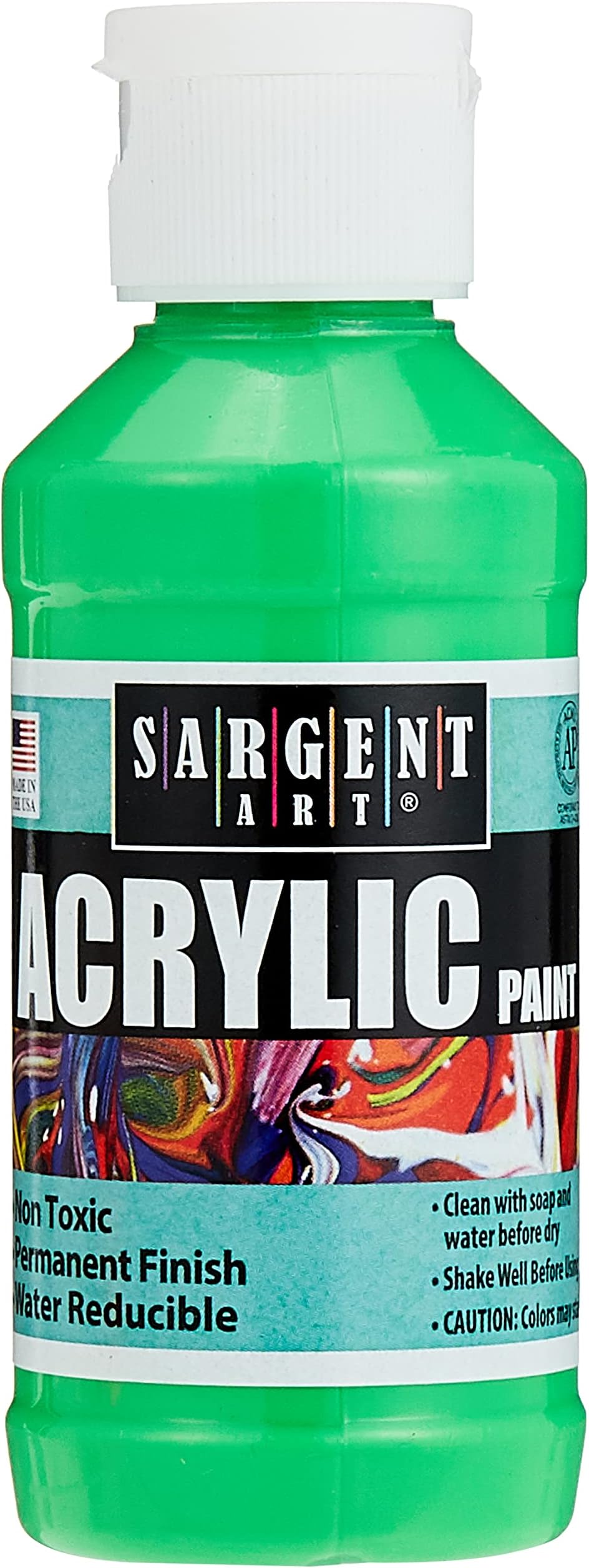 Sargent Art Fluorescent Acrylic Paint Set, 4 Ounce, 6-Pack, 4-Ounce