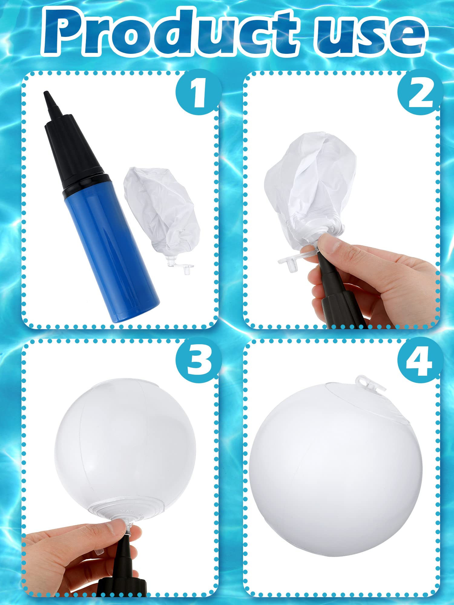 12 bolas de playa blancas a granel de 3.5 pulgadas mini inflables para el océano bajo el mar, decoraciones de fiesta de verano, juguetes de piscina, suministros de fiesta 3