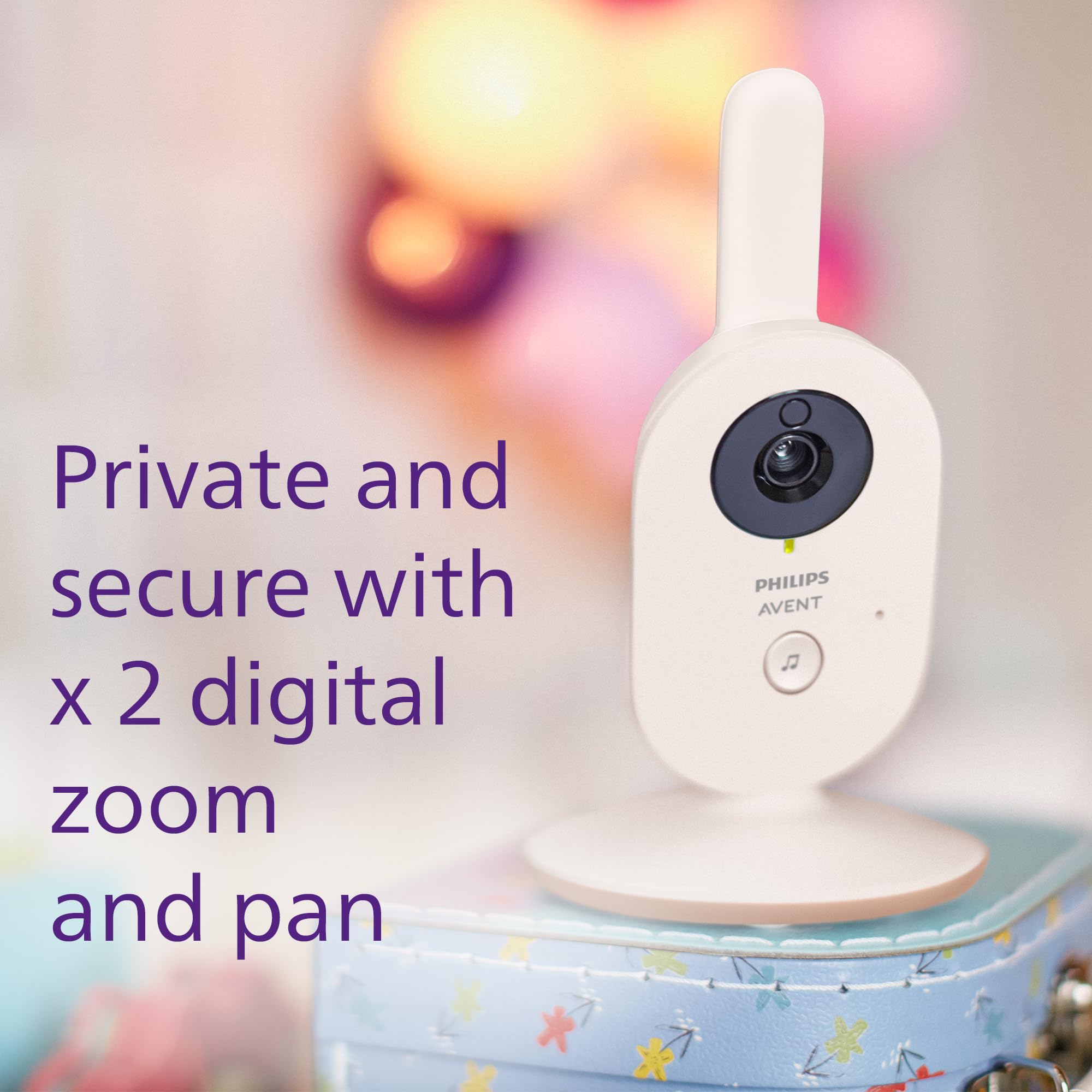 Philips Avent Advanced Video Baby Monitor, Private and Secure Baby Monitor with Camera and Audio in Coral Cream - Image 2