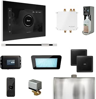 Mr Steam Bliss Steam Shower Ctrl Pkg w/iSteamX Control and Linear Steamhead in Black White