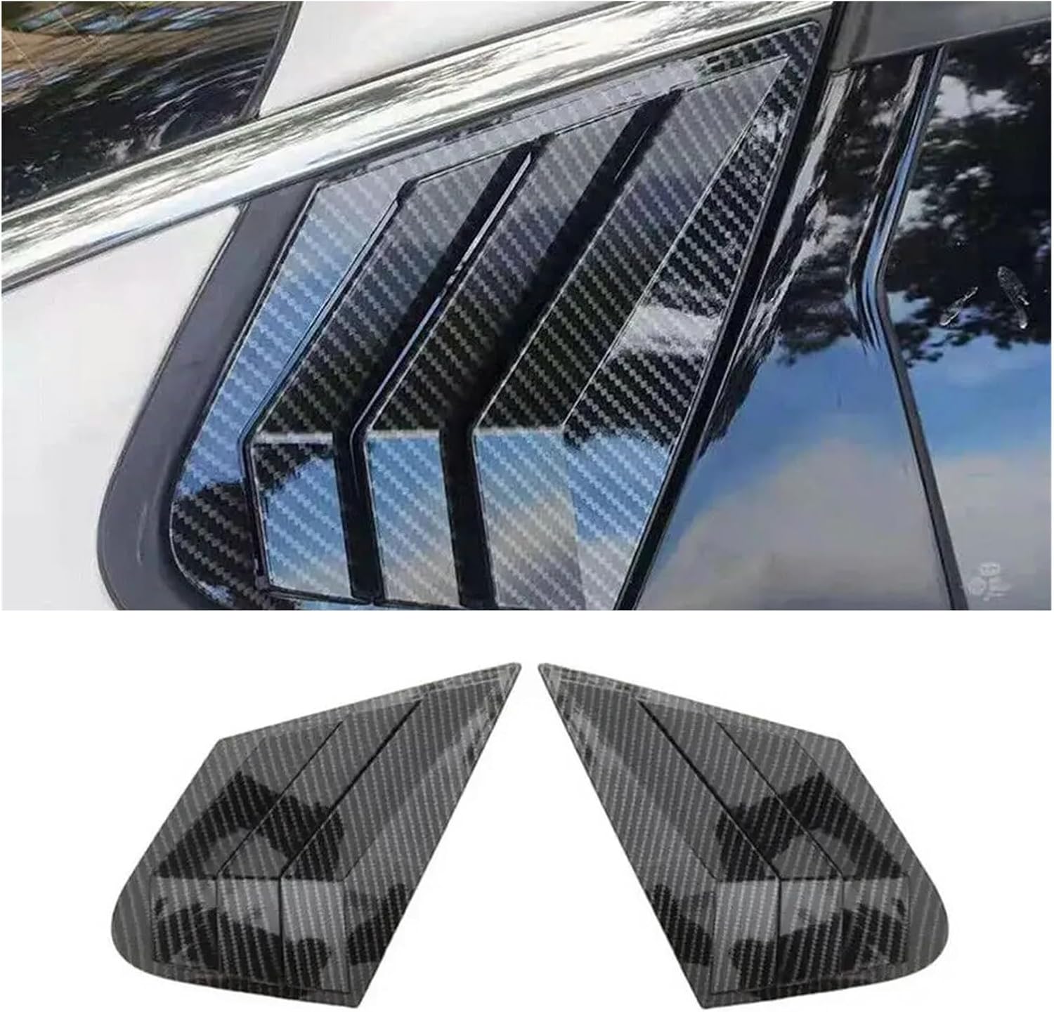 Car Rear Louver Window Compatible with Kia Optima K5 Sedan 2016-2019 Side Shutter Cover Trim Sticker Vent Scoop ABS Carbon Fiber Accessories