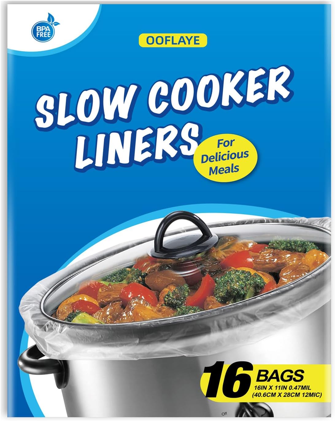 Slow Cooker Liners Small Size Pot Liners Disposable Cooking Bags Fit 1-3QT Suitable for Slow Cooker and Oval & Round Pot (16)