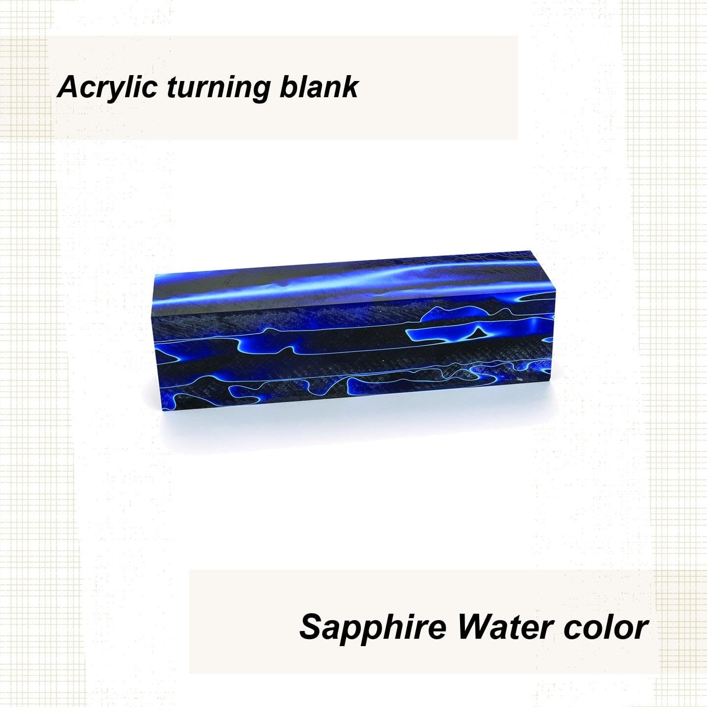 Woodriver Acrylic Turning Stock Sapphire Water 1-1/2" X 1-1/2" X 6"